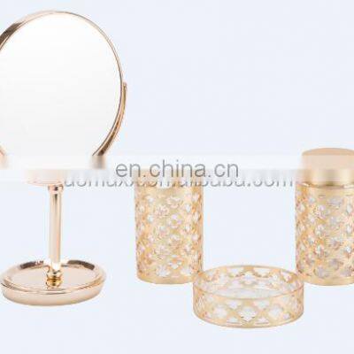 Hot selling simple round gold style soap dish toothbrush holder