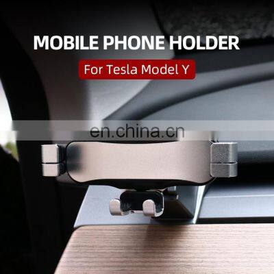 Factory Hot Sale Alloy Phone Holder Mobile Phone Bracket For Tesla Model Y 2021