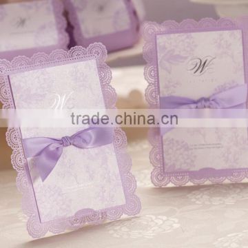 Lavender Korean Style Wedding Invitation Wording Card Design