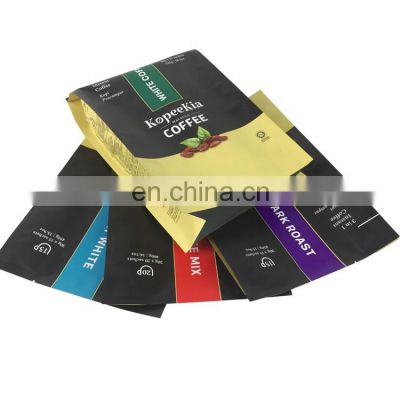 custom printed kopi instant sachet side gusset pouch aluminum foil coffee powder bean packaging bag