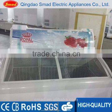 Display chiller for ice cream with glass top /supermarket showcases