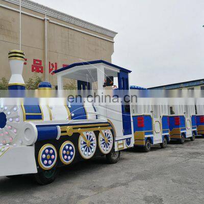 Amusement park train, tourist trackless kids and adult electric train,  train ride manufacturer