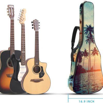 Acoustic Guitar Gig Bag 1 cm Thick Padding, Waterproof Electric Guitar Bag