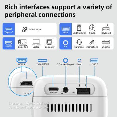 WOWOTO Q6plus Hot Selling 4K Projector Android OS Smart Mini Portable DLP Full HD Projector With Big Battery Mini 2.4G/5G WiFi photo-3