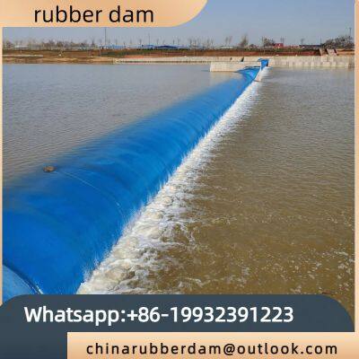 Small river water storage landscape, water filling rubber dam, river blocking dam, embankment inflatable dam, flood control dam