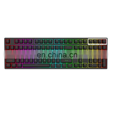 108key gamer computer laptop ergonomic rgb led colored wireless usb gaming computer accessories teclado mechanical keyboard