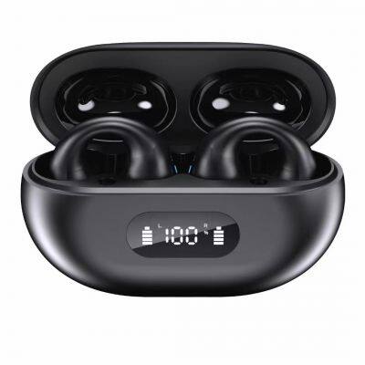 stereo clip-on lcd display charging box tws earbuds