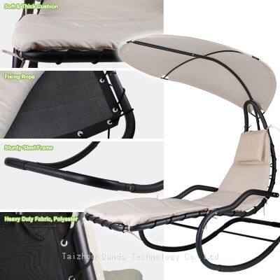 Grey Color Outdoor Modern Design Rocking Chair Indoor/Outdoor Leisure Swing Hanging Chair photo-2
