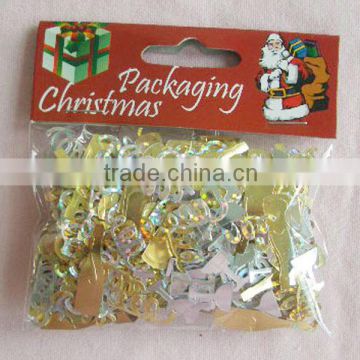 Artificial Christmas Snowflake Golden Silver PVC Confetti