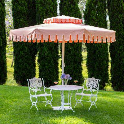 Double Top Lace Parasol Lace Irregular Custom Column Umbrella Courtyard Garden Villa Sun Umbrella photo-3