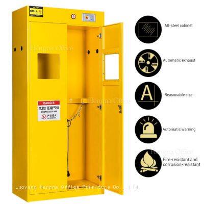 Explosion-Proof Gas Cylinder Cabinet with Automatic Exhaust and Alarm | Steel Compressed Gas Storage Locker for Labs & Factories-OEM/ODM