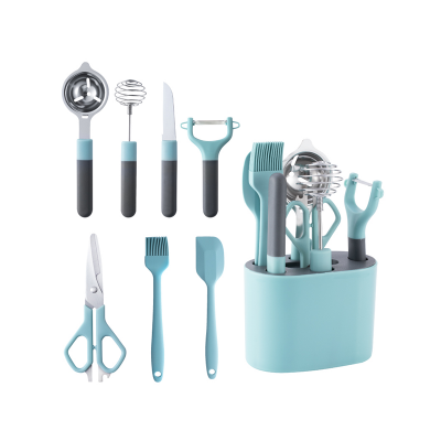 8 PCS Nonstick Color Nylon Kitchen Gadgets Kits Including Whisk Peeler Spatula Kitchen Scissor Fruit Knife Egg Separator photo-1