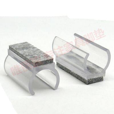 Rectangle U Shaped Chair Leg Tips Cap With Felt Pads,Furniture Feet Protectors Slide Smoothly Glides,Protect Hardwood Floor No Scratches No Noise photo-3