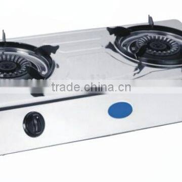 two burner stainless steel table gas stove