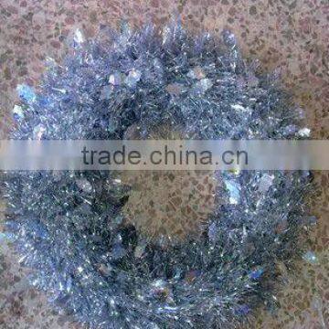 Silver Tinsel Holographic Garland