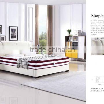 bedroom furniture new modern genuine leather bed (H-015)