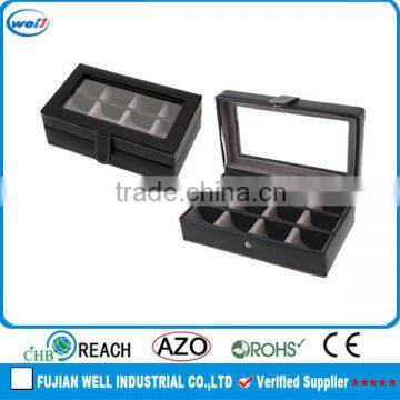 Customized PU leather storage cufflink gift case for men