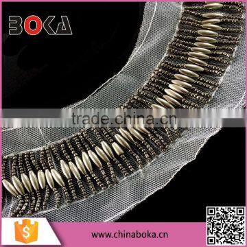 BOKA Fashion Detachable Beads Neckline,embroidery Collar With Mesh Applique photo-2