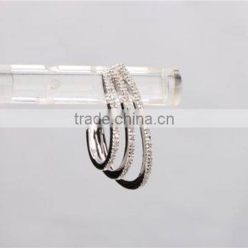 Latest Diamond 10k White Gold Hoop Earring Three Layer Fashion Design Jewelry photo-2