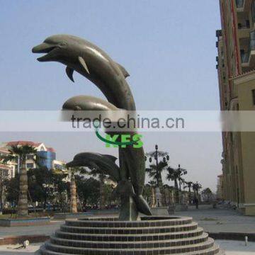 Street yard decor polished dolphins sculpture