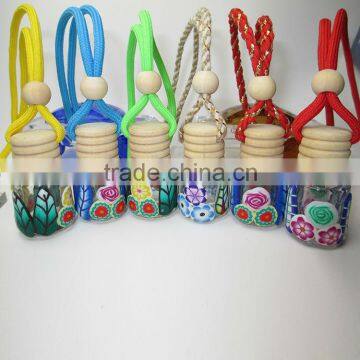 7ml car air fresheners bottle/empty hanging car bottle with wooden cap