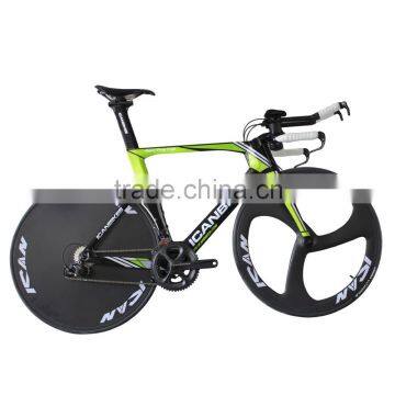 2016 ican hidden cable carbon time trail bike carbon completed bike TT bicycle 9.11kg ULTEGRA 3 Spoke wheels +disc wheels TT01