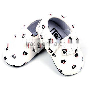 Cute bear white infant shoes toddler leather baby shoes wholesale caucal baby moccasins                        
                                                Quality Choice