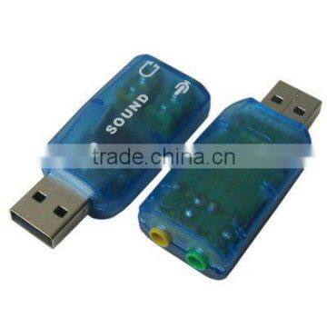USB 2.0 3D Sound Card Audio Adapter With packing---Lead 3D Sound 5.1 Tide