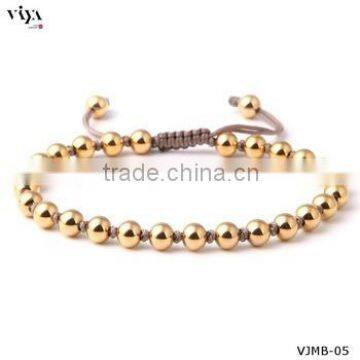 mens gold plated beads bracelets