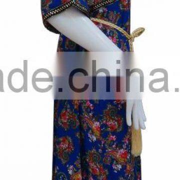 100% Rayon High Quality Latest Abaya Designs Dubai Abaya Whit Belt photo-4