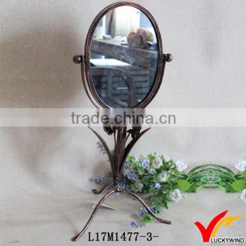 high quality french makeup metal free standing mirror