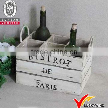 Shabby chic vintage wooden wine holder crate