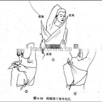 Medical 1.triangular Bandage 90cm*90cm*127cm ,96cm*96cm*136cm 2.A First Aid Stapltriangular Bandage With Cotton or Non-woven photo-3