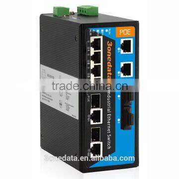 10-port Managed Industrial Optic Fiber PoE Switch with 4 ports PoE