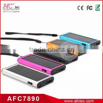 Ultra Slim Colorful Promotional Gift Solar Charger Power Bank 1200mah photo-2