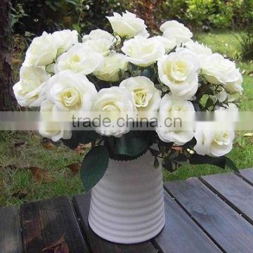 Bouquet Artificial Rose Silk 12 heads Flower Home Wedding Party decoration AF055