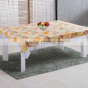 PVC/PEVA lace tablecloth with flannel backing, high quality & waterproof & oil proof