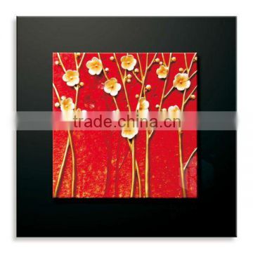 plum blossom red flower relief home decorative painting for living room