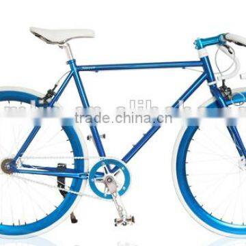 beautiful blue single speed fixie bike