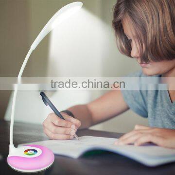 Round base touch sensor functional LED rechargeable reading lamp with ROHS/CE/UL test