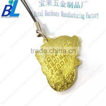 Golden sandblast metal types of christmas decorations for cell phone