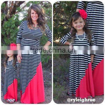 Mommy and me Maxi Dress Cheap Matching Dress Design Kids Wholesale Casual Maxi Dress photo-4