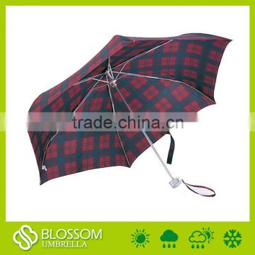 6 ribs wholesale folding plaid umbrella