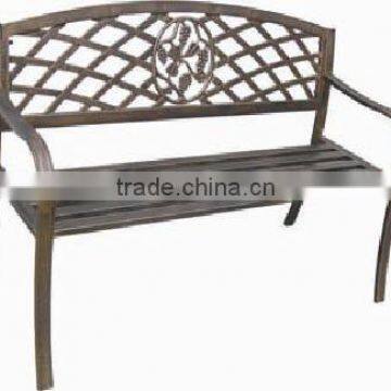 Outdoor furniture steel tube and Cast Ironpark bench garden chair with insert