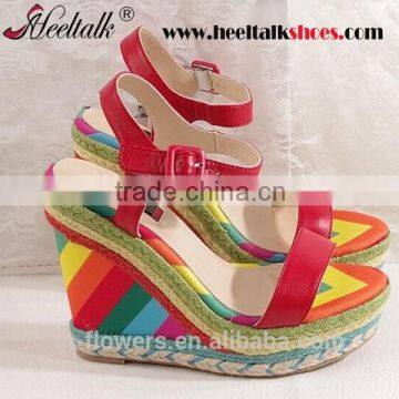 Custom handmade high quaity ladies fancy wedge shoes