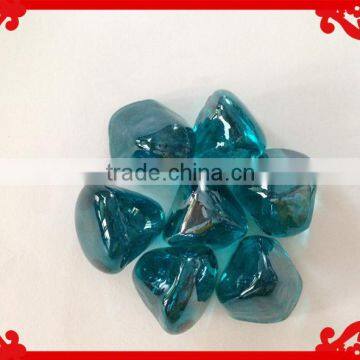 Ocean blue facted decorative glass gems stone for fireplace