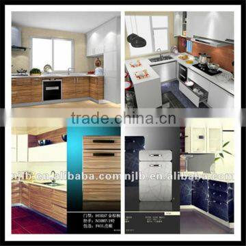Latest Wood Lines Kitchen Cabinets in Pvc Membrane in 2015 photo-4