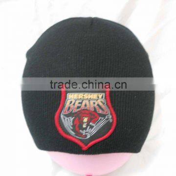 black knitted beanies