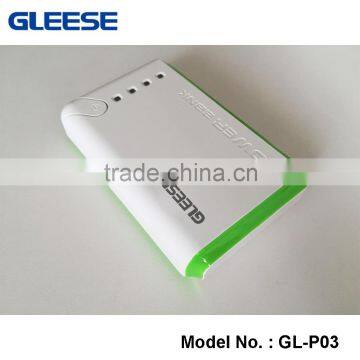 2016 Gleese Smart Advertisement Power Bank Two Ports Charger Portable Power Bank for Laptop and Mobile 6600mah