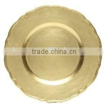 foil gold plastic charger plates